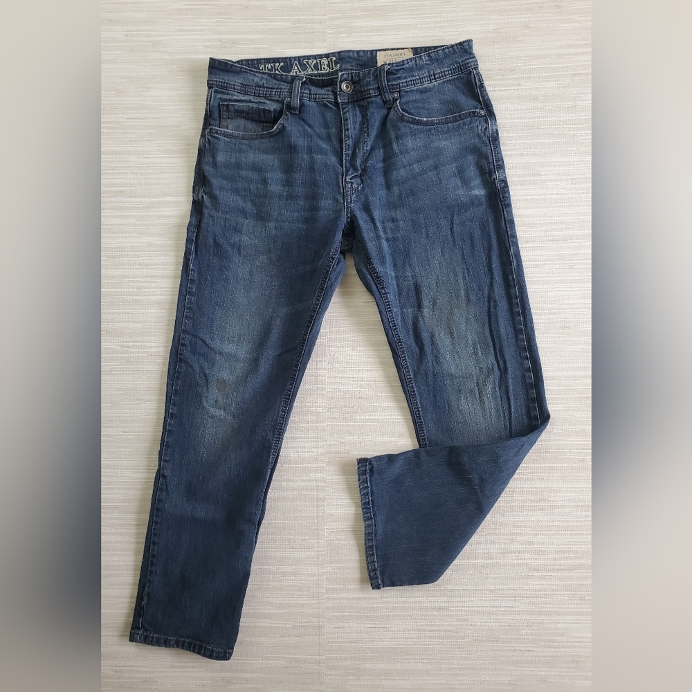 Mens Axel Jeans Dark Wash Straight Leg 34W x 28L